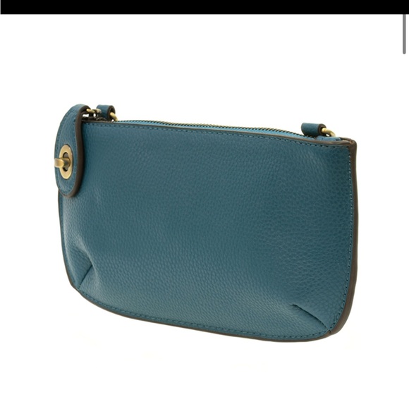 Joy Susan Teal Vegan Leather Mini Crossbody Bag Wristlet Clutch NWT - Picture 2 of 4